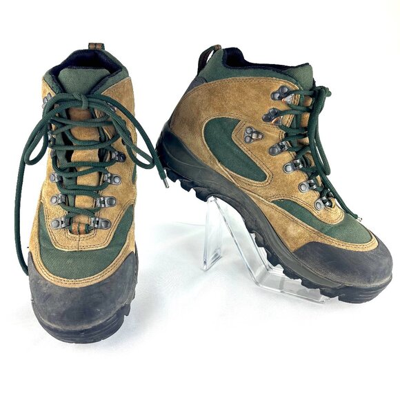 Merrell & REI Monarch Gore-Tex Hiking Boots Brown/Forest Green Waterproof Vibram - Picture 1 of 13